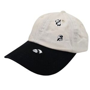 Graniph Rolling Pandas Hat Cap Embroidered Black Beige Dad Hat Japan Streetwear